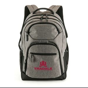 NWOT Heather Gray Backpack with Durable Fabric and Padded Straps